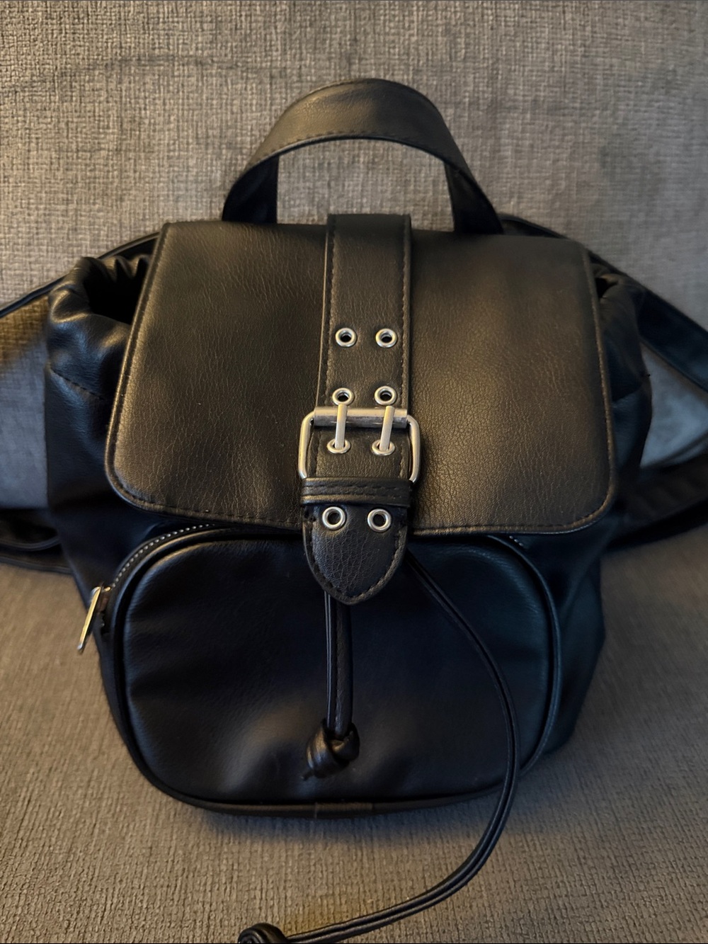 Target Black Faux Leather Mini Backpack
